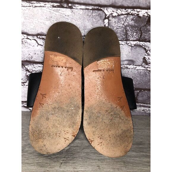 Beek Black Leather Handmade Gold Toe Ring Flats Sandals Women Sz 7M US/38EU - Picture 8 of 16